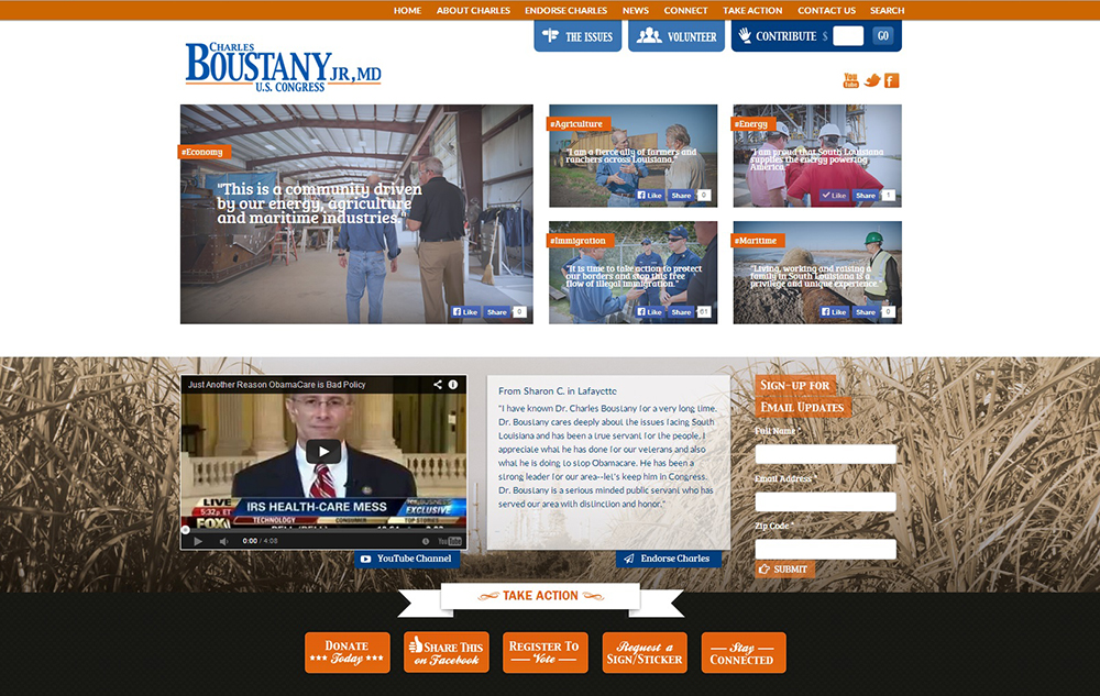 Usable Creative Website Project for Charles Boustany for Congress
